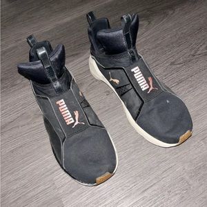 Black and Rose Gold Puma Shoes